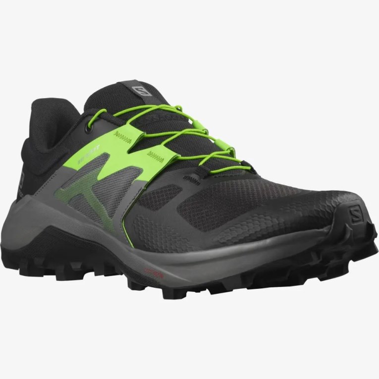 Black / Green Salomon Wildcross 2 Men's Trail Running Shoes | PH 38051E